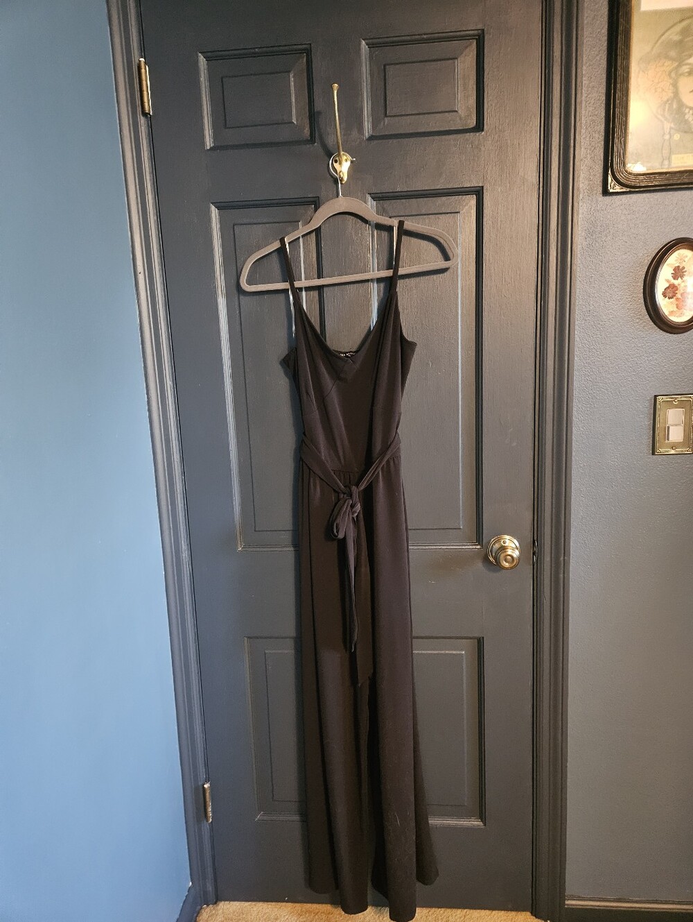 Lane Bryant Classic Black Sleeveless Jumpsuit with Tie Waist